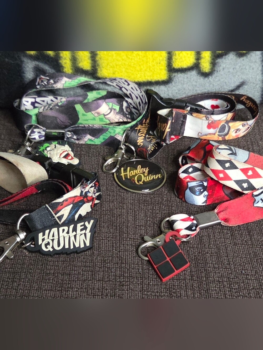 3 Harley Quinn And 1 Joker Lanyard Set